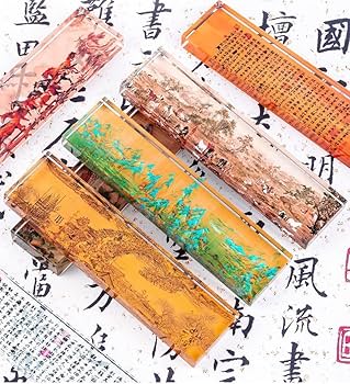 Amazon | クリスタル 文鎮 筆置 水晶 書道用品 アクリル製 中国